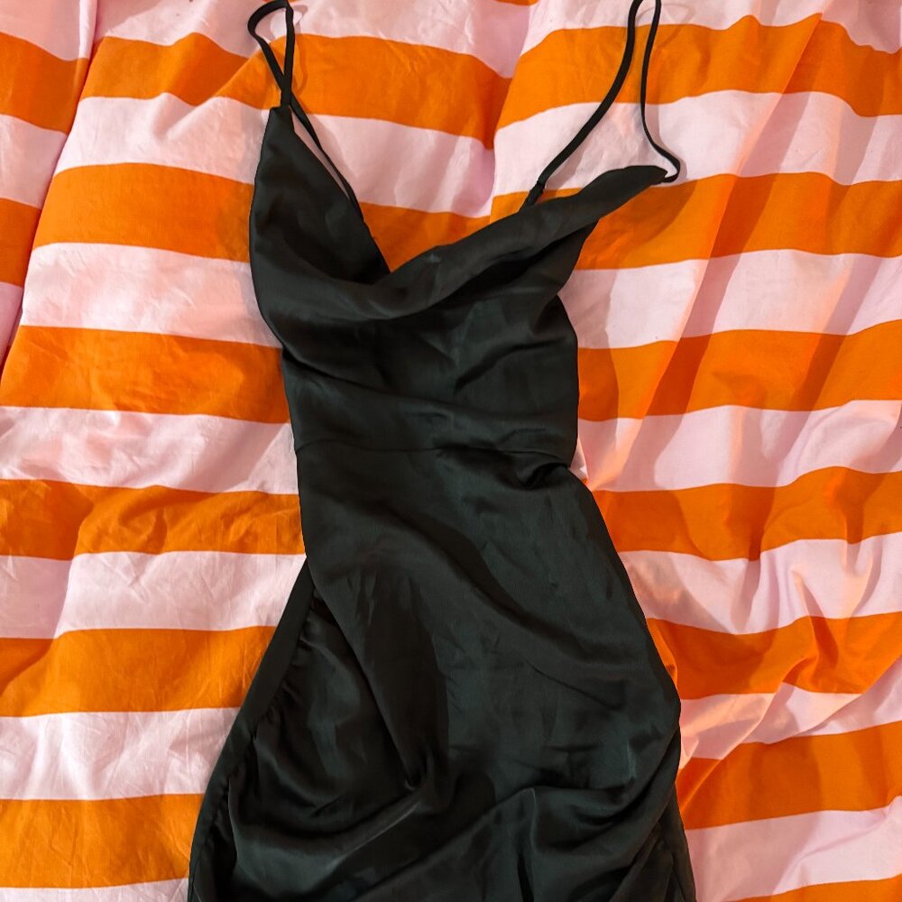 Black Cowl Neck Mini Dress